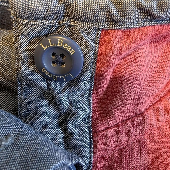 L.L. Bean Men's XL striped long sleeve pullover in red and navy - Picture 3 of 8